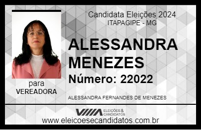 Candidato ALESSANDRA MENEZES 2024 - ITAPAGIPE - Eleições