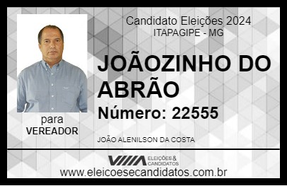 Candidato JOÃOZINHO DO ABRÃO 2024 - ITAPAGIPE - Eleições