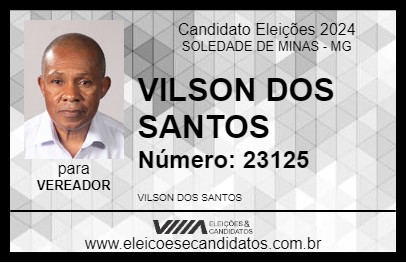 Candidato VILSON DOS SANTOS 2024 - SOLEDADE DE MINAS - Eleições