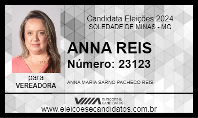 Candidato ANNA REIS 2024 - SOLEDADE DE MINAS - Eleições