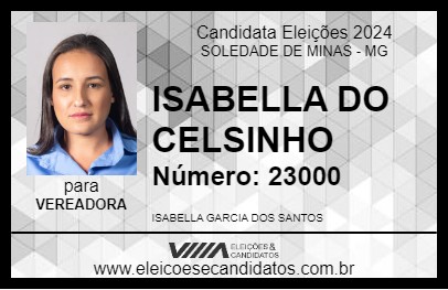 Candidato ISABELLA DO CELSINHO 2024 - SOLEDADE DE MINAS - Eleições