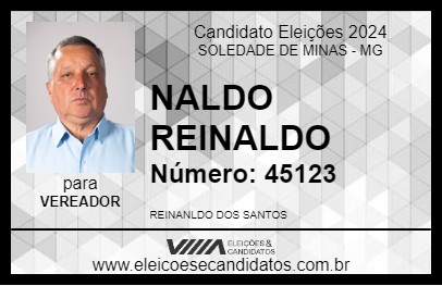 Candidato NALDO REINALDO 2024 - SOLEDADE DE MINAS - Eleições