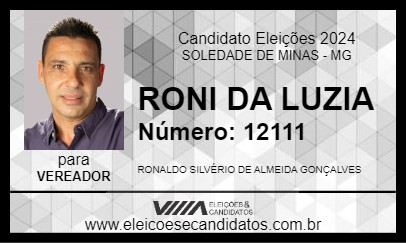 Candidato RONI DA LUZIA 2024 - SOLEDADE DE MINAS - Eleições