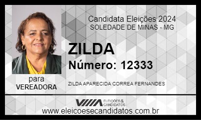 Candidato ZILDA 2024 - SOLEDADE DE MINAS - Eleições