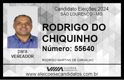 Candidato RODRIGO DO CHIQUINHO 2024 - SÃO LOURENÇO - Eleições