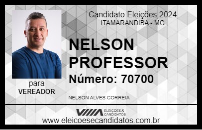 Candidato NELSON PROFESSOR 2024 - ITAMARANDIBA - Eleições