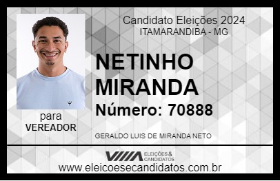 Candidato NETINHO MIRANDA 2024 - ITAMARANDIBA - Eleições