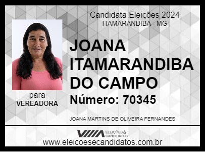 Candidato JOANA ITAMARANDIBA DO CAMPO 2024 - ITAMARANDIBA - Eleições