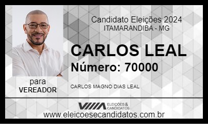 Candidato CARLOS LEAL 2024 - ITAMARANDIBA - Eleições