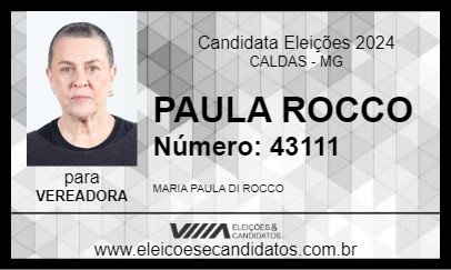 Candidato PAULA ROCCO 2024 - CALDAS - Eleições