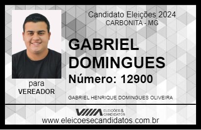 Candidato GABRIEL DOMINGUES 2024 - CARBONITA - Eleições