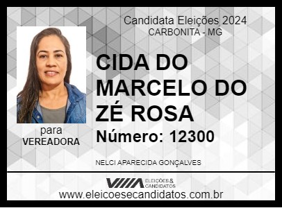 Candidato CIDA DO MARCELO DO ZÉ ROSA 2024 - CARBONITA - Eleições