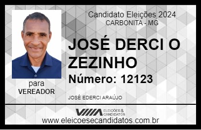 Candidato JOSÉ DERCI O ZEZINHO 2024 - CARBONITA - Eleições