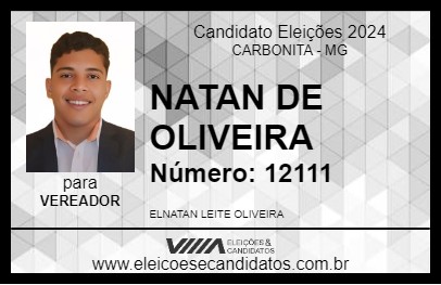 Candidato NATAN DE OLIVEIRA 2024 - CARBONITA - Eleições