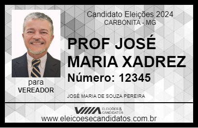 Candidato PROF JOSÉ MARIA XADREZ 2024 - CARBONITA - Eleições