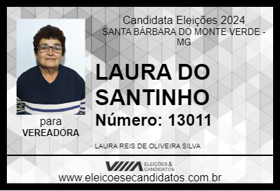 Candidato LAURA DO SANTINHO 2024 - SANTA BÁRBARA DO MONTE VERDE - Eleições