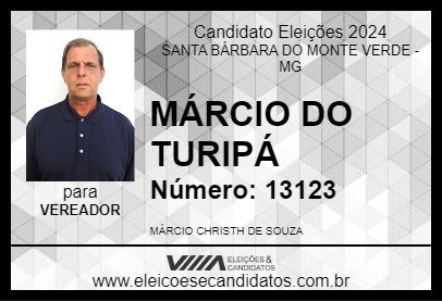 Candidato MÁRCIO DO TURIPÁ 2024 - SANTA BÁRBARA DO MONTE VERDE - Eleições