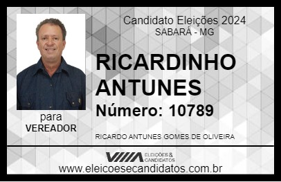 Candidato RICARDINHO ANTUNES 2024 - SABARÁ - Eleições