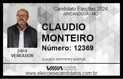 Candidato CLAUDIO MONTEIRO 2024 - ARICANDUVA - Eleições