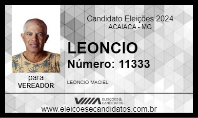 Candidato LEONCIO 2024 - ACAIACA - Eleições