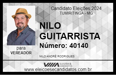 Candidato NILO GUITARRISTA 2024 - TUMIRITINGA - Eleições