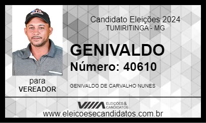 Candidato GENIVALDO 2024 - TUMIRITINGA - Eleições