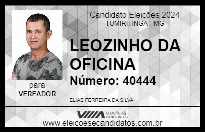 Candidato LEOZINHO DA OFICINA 2024 - TUMIRITINGA - Eleições