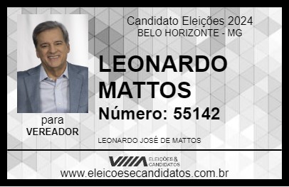 Candidato LEONARDO MATTOS 2024 - BELO HORIZONTE - Eleições