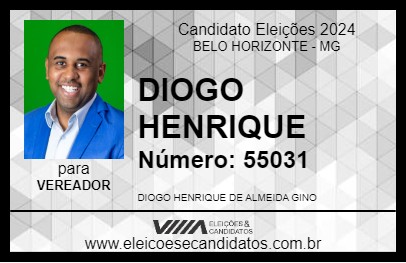 Candidato DIOGO HENRIQUE 2024 - BELO HORIZONTE - Eleições