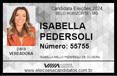 Candidato ISABELLA PEDERSOLI 2024 - BELO HORIZONTE - Eleições