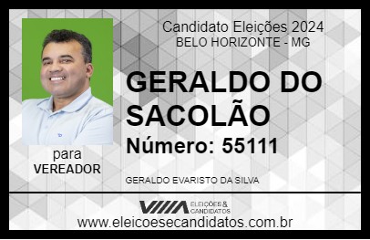 Candidato GERALDO DO SACOLÃO 2024 - BELO HORIZONTE - Eleições