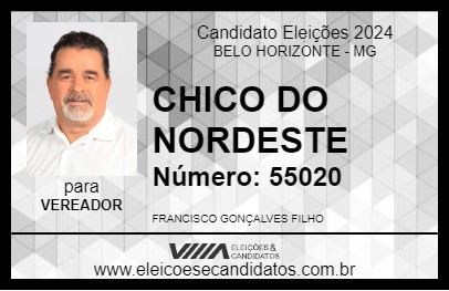 Candidato CHICO DA NORDESTE 2024 - BELO HORIZONTE - Eleições