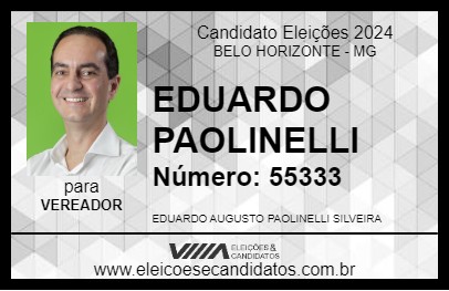 Candidato EDUARDO PAOLINELLI 2024 - BELO HORIZONTE - Eleições