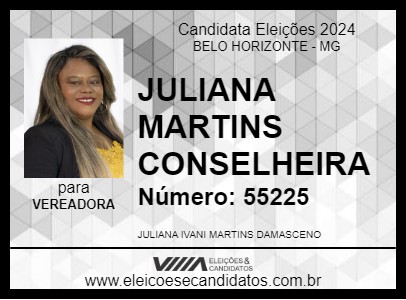 Candidato JULIANA MARTINS CONSELHEIRA 2024 - BELO HORIZONTE - Eleições