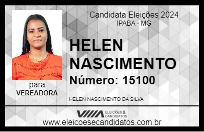 Candidato HELEN NASCIMENTO 2024 - IPABA - Eleições