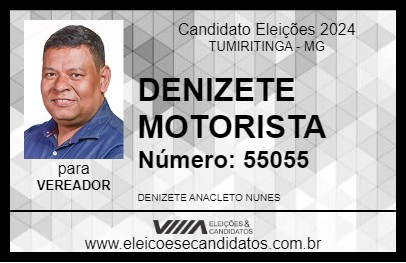 Candidato DENIZETE MOTORISTA 2024 - TUMIRITINGA - Eleições