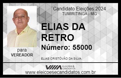 Candidato ELIAS DA RETRO 2024 - TUMIRITINGA - Eleições