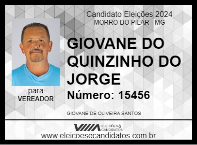 Candidato GIOVANE DO QUINZINHO DO JORGE 2024 - MORRO DO PILAR - Eleições