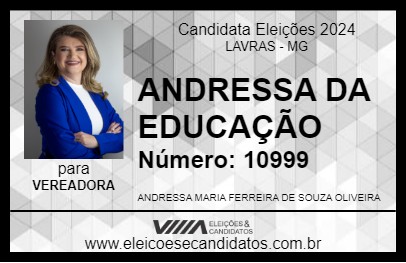 Candidato ANDRESSA DA EDUCAÇÃO 2024 - LAVRAS - Eleições