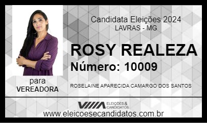 Candidato ROSY REALEZA 2024 - LAVRAS - Eleições