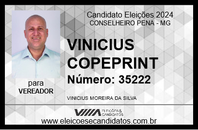 Candidato VINICIUS COPEPRINT 2024 - CONSELHEIRO PENA - Eleições