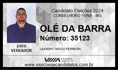 Candidato OLÉ DA BARRA 2024 - CONSELHEIRO PENA - Eleições