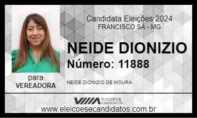 Candidato NEIDE DIONIZIO 2024 - FRANCISCO SÁ - Eleições