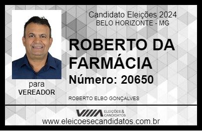 Candidato ROBERTO DA FARMÁCIA 2024 - BELO HORIZONTE - Eleições