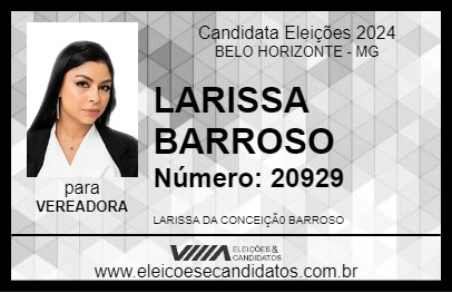 Candidato LARISSA BARROSO 2024 - BELO HORIZONTE - Eleições