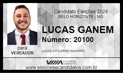 Candidato LUCAS GANEM 2024 - BELO HORIZONTE - Eleições