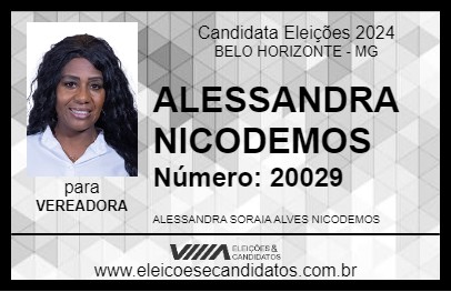 Candidato ALESSANDRA NICODEMOS 2024 - BELO HORIZONTE - Eleições