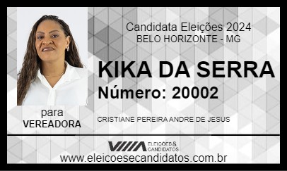 Candidato KIKA DA SERRA 2024 - BELO HORIZONTE - Eleições