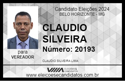 Candidato CLAUDIO SILVEIRA 2024 - BELO HORIZONTE - Eleições