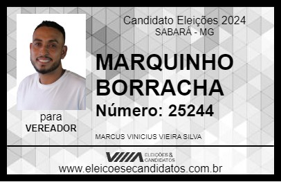 Candidato MARQUINHO BORRACHA 2024 - SABARÁ - Eleições